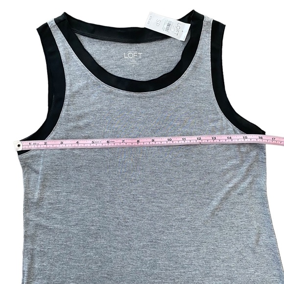 Loft NEW Black and Grey Sleeveless Tank Blouse Petite Small - Picture 13 of 14